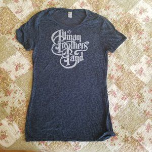 Allman Brothers Band Womens Sheer Blue Burnout T Shirt Size Large
